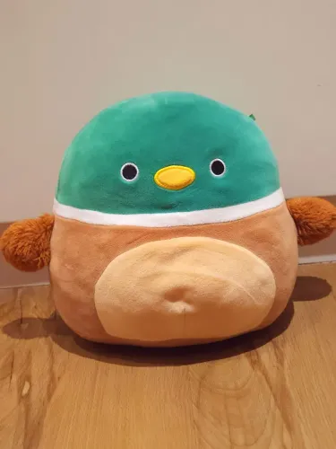 Pelúcia Squishmallow patinho 12 cm espuma preservada