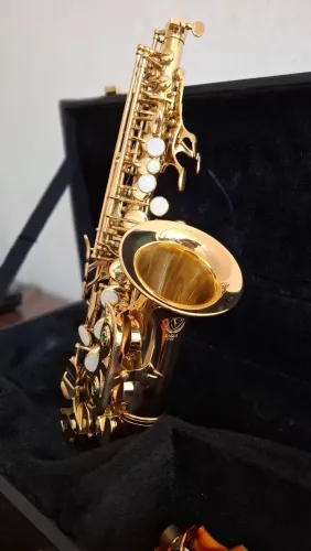Saxofone soprano curvo Eagle Sp508 em ótimo estado