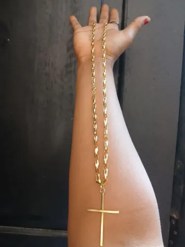 Cordão de prata banhado a ouro 