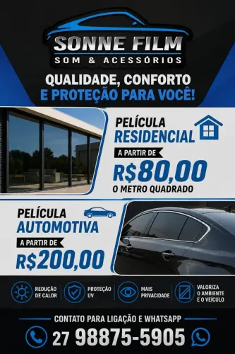 Serviços de instalação de película.