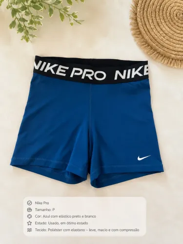 Short Nike Pro Feminino Azul | Original 