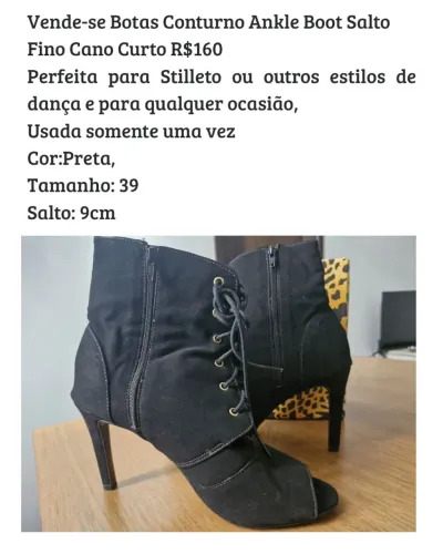 Botas Ankle Boot/ tam 39/ R$140,00