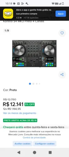 Controladora Controle s4 mk3 4 canais DJ