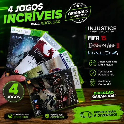 Lote de 04 jogos originais Xbox 360 