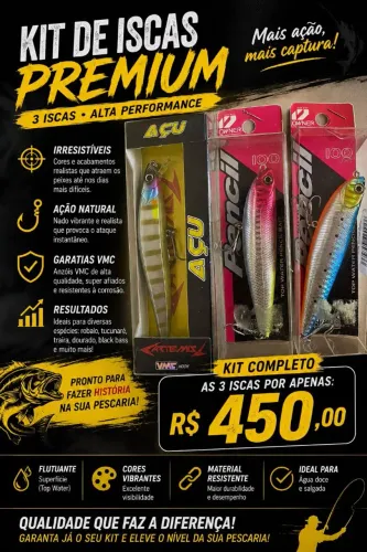 Kit de Iscas premium para pescar, muito raras.