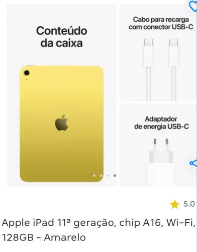 iPad cor amarelo queimado 