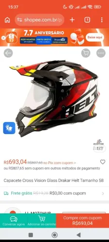 CAPACETE HELT VISION GLASS