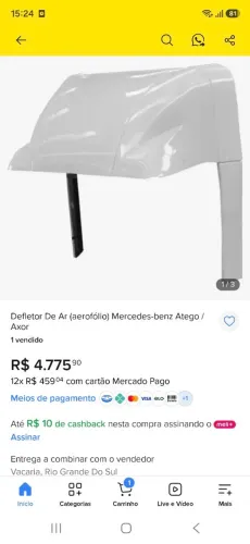 Defletor de ar para teto Mercedes-Benz actros 2019