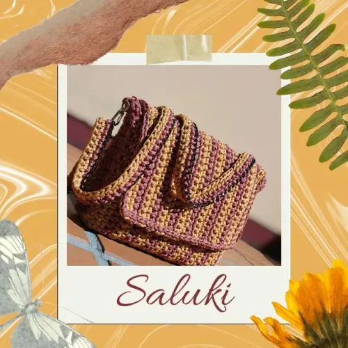 BOLSA DE CROCHE - TIRACOLO FLAP - SALUKI - SOB ENCOMENDA