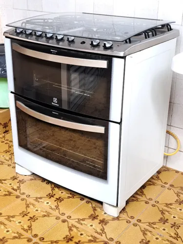 Fogão Electrolux 76DTB Branco 5 bocas Duplo Forno