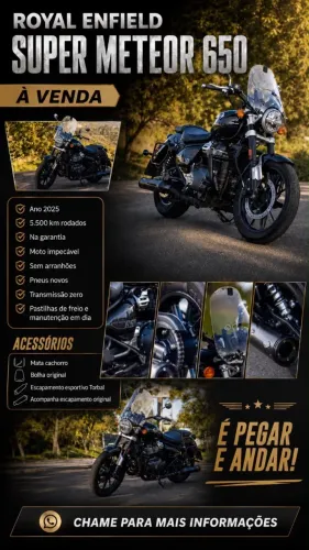 Super Meteor 650 2025 Impecável - Baixa KM + Acessório