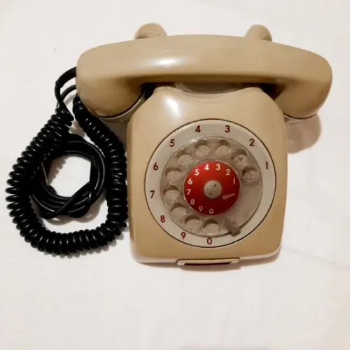 Telefone Cinza Antigo Disco Ericsson Mesa Ótimo Estado