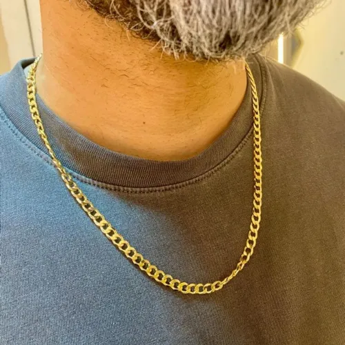corrente e pulseira banhadas a ouro