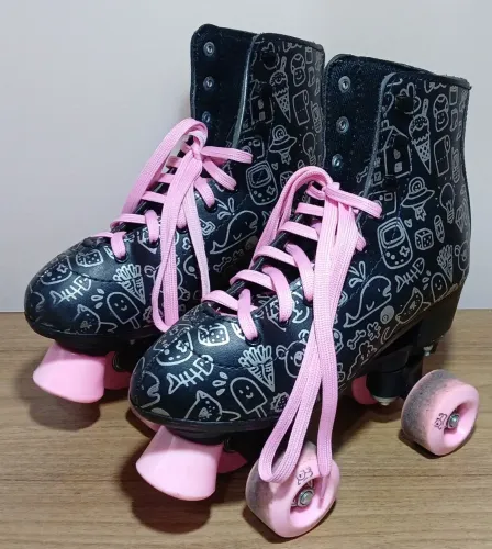 Patins dm toys 4 rodas preto 36