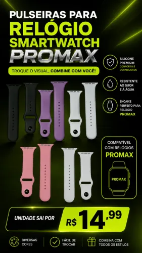 PULSEIRAS PARA RELÓGIO SMARTWATCH PRO MAX