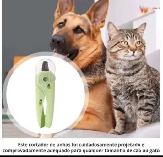 Cortador de unha para gato e cachorro 3 em 1 com led