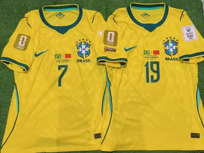Camisa oficial da partida brasil x marrocos pela copa do mundo