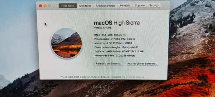 iMac 21,5" 2011 +  TURBINADO COM SSD EVO 850 500GB