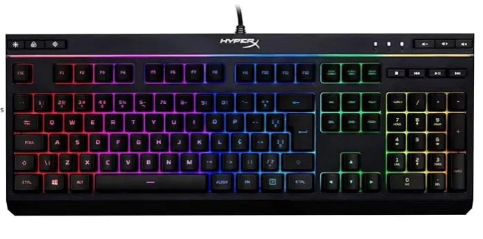Teclado Gamer HyperX Alloy Core RGB, ABNT2, PRETO