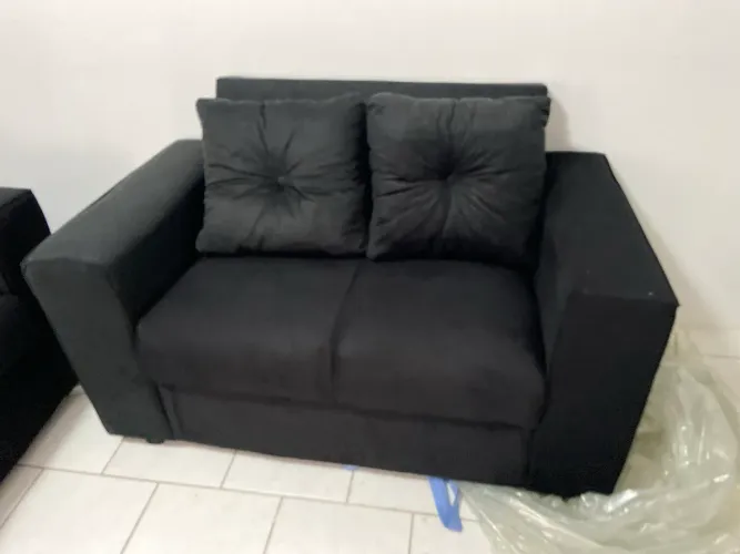 Sofá 2 lugares preto promoção NOVO
