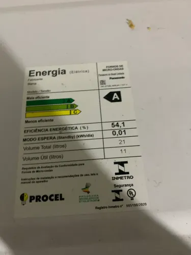 Microondas Panasonic 21l novo 
