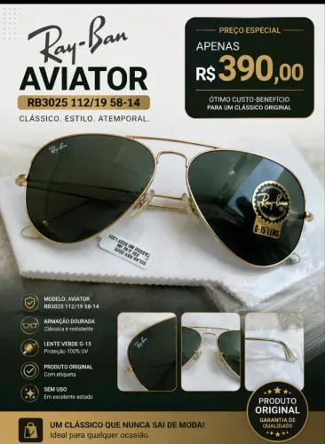 Ray Ban Aviador Original Novo $390