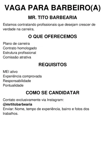 Vaga Barbeiro(a)