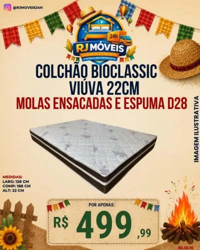 Colchão viúva molas ensacadas 