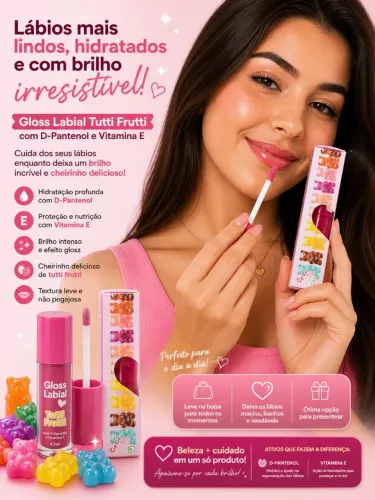 Gloss labial sabor frutas 