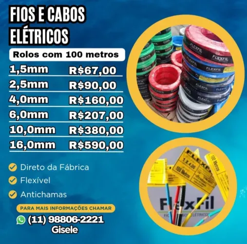 Rolos de Cabo Elétrico Flexfil - Novo