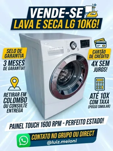 Lava e seca LG 10 kg entrego 