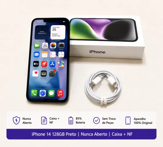 Phone 14 128GB Impecável | NF + Caixa | Nunca Aberto