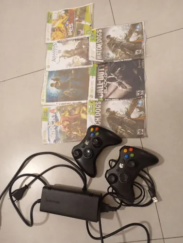 controle com e sem fio,fonte e jogos RGH do Xbox