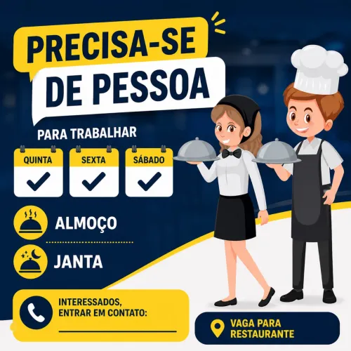 ? OPORTUNIDADE - FREELANCE  Estamos em busca de garçom ou garçonete 