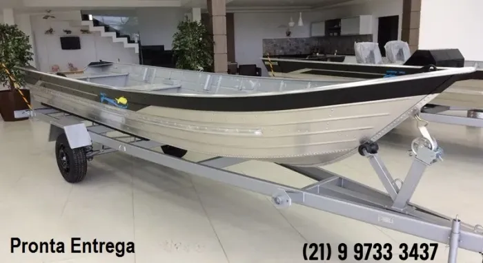 barco de aluminio 5 metros pronta entrega borda alta