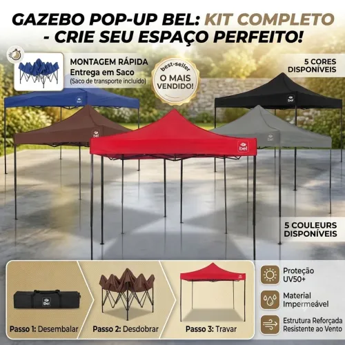 Tenda Gazebo Pagoda Flex Oxford 3x3m Dobrável IMPERMEAVEL NOVAS SUPER PROMO