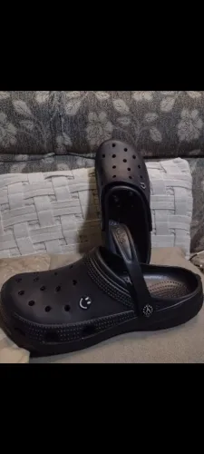 Crocs preto unissex n43 novo aceito cartão