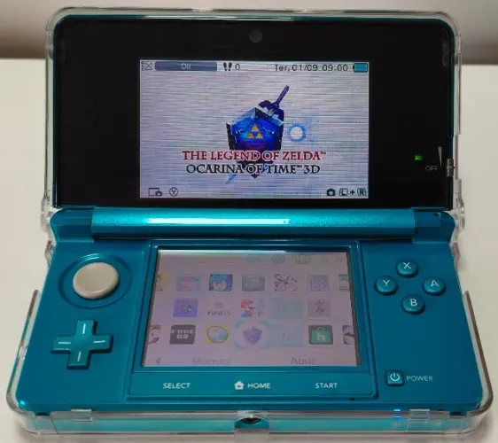 Nintendo 3DS Old Desbloqueado Com Cartão de 32Gb e Case de Acrílico