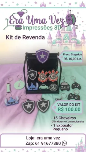 Kit revenda chaveiros abridor de latas