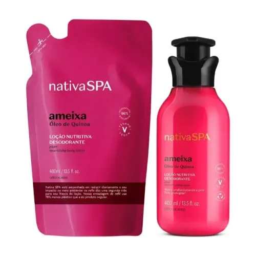 Combo NativaSPA Ameixa Hidratante 400ml + Refil 350ml