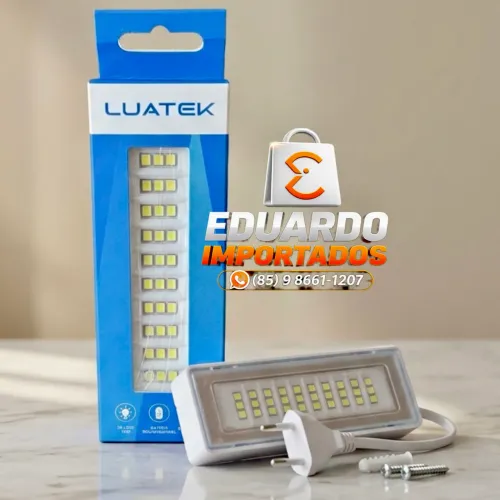 Luz de LED Recarregável Portátil 30 Leds, Iluminação de Emergência