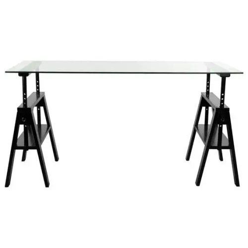 Mesa de Escritório 130x75 - Tampo em Vidro