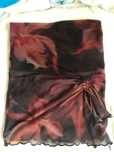 Top faixa estampado com amarração lateral
