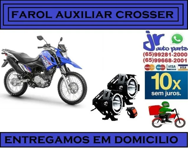 Par Farol Auxiliar Milha Yamaha Crosser 150cc Angel Eyes U7