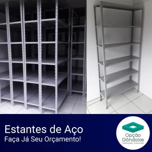 Prateleiras simples em aço