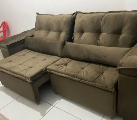 Estofado retratil 2.30 marrom ou cores a sua escolha