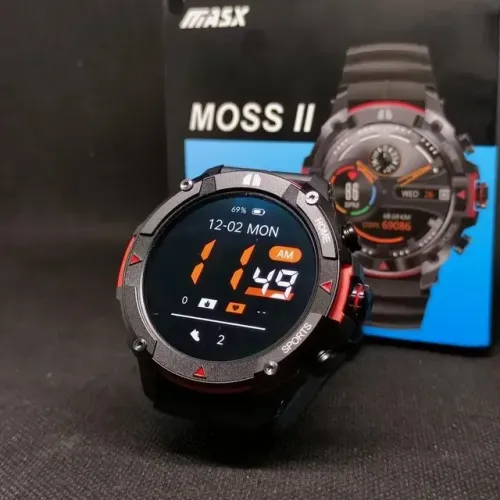Smartwatch Redondo Esportivo Masx Moss II -  Display Amoled - Bateria 420mAH