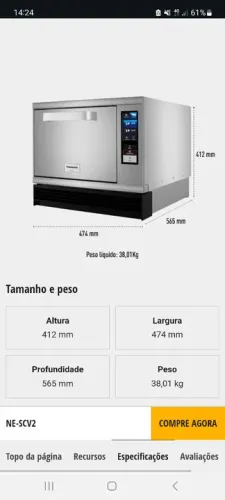 Speed Oven - Modelo NE-SCV2N