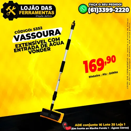 Vassoura Extensível Com Entrada de Água Vonder