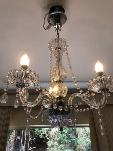 Lustre 3 braços vidro